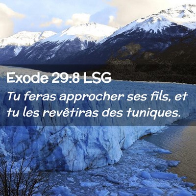Picture 02 - Exode 29:8 LSG - Tu feras approcher ses fils, et tu les revêtiras - Bible Verse Picture