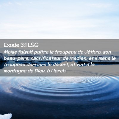 Picture 02 - Exode 3:1 LSG - Moïse faisait paître le troupeau de Jéthro, - Bible Verse Picture