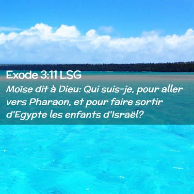 Picture 02 - Exode 3:11 LSG - Moïse dit à Dieu: Qui suis-je, pour aller vers - Bible Verse Picture
