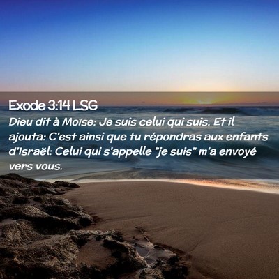 Picture 02 - Exode 3:14 LSG - Dieu dit à Moïse: Je suis celui qui suis. Et il - Bible Verse Picture