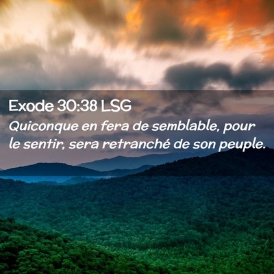 Picture 02 - Exode 30:38 LSG - Quiconque en fera de semblable, pour le sentir, - Bible Verse Picture