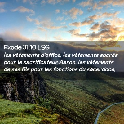 Picture 02 - Exode 31:10 LSG - les vêtements d'office, les vêtements sacrés - Bible Verse Picture