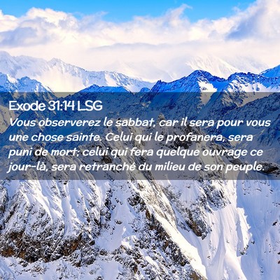 Picture 02 - Exode 31:14 LSG - Vous observerez le sabbat, car il sera pour vous - Bible Verse Picture
