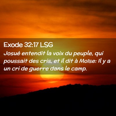 Picture 02 - Exode 32:17 LSG - Josué entendit la voix du peuple, qui poussait - Bible Verse Picture