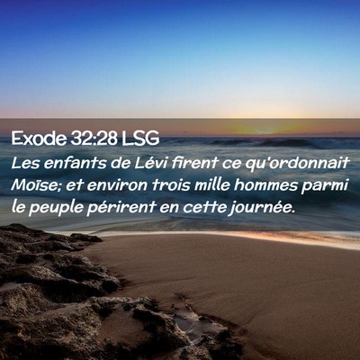 Picture 02 - Exode 32:28 LSG - Les enfants de Lévi firent ce qu'ordonnait - Bible Verse Picture