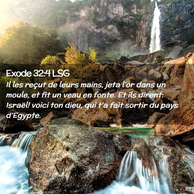 Picture 02 - Exode 32:4 LSG - Il les reçut de leurs mains, jeta l'or dans un - Bible Verse Picture