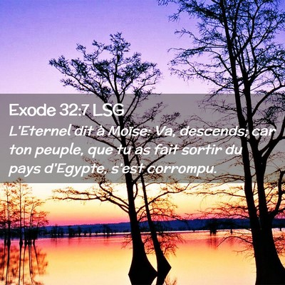 Picture 02 - Exode 32:7 LSG - L'Eternel dit à Moïse: Va, descends; car ton - Bible Verse Picture