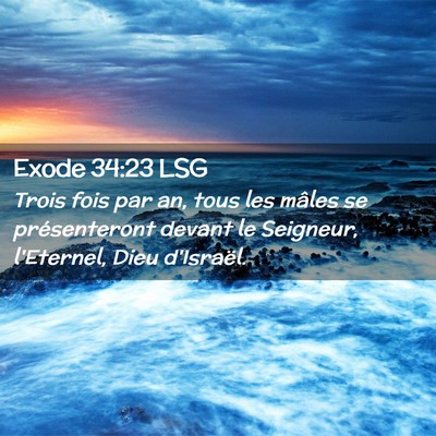 Picture 02 - Exode 34:23 LSG - Trois fois par an, tous les mâles se - Bible Verse Picture
