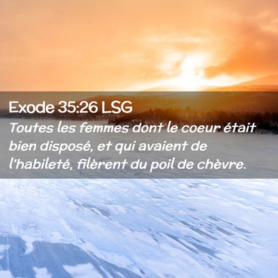 Picture 02 - Exode 35:26 LSG - Toutes les femmes dont le coeur était bien - Bible Verse Picture