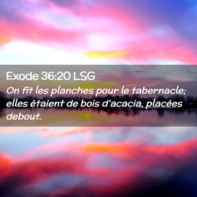 Picture 02 - Exode 36:20 LSG - On fit les planches pour le tabernacle; elles - Bible Verse Picture