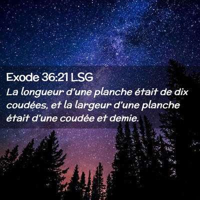 Picture 02 - Exode 36:21 LSG - La longueur d'une planche était de dix coudées, - Bible Verse Picture