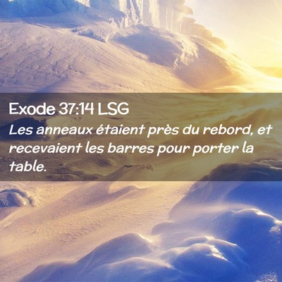 Picture 02 - Exode 37:14 LSG - Les anneaux étaient près du rebord, et - Bible Verse Picture