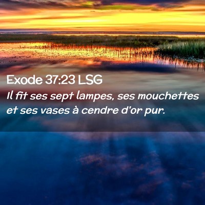 Picture 02 - Exode 37:23 LSG - Il fit ses sept lampes, ses mouchettes et ses - Bible Verse Picture