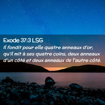 Picture 02 - Exode 37:3 LSG - Il fondit pour elle quatre anneaux d'or, qu'il - Bible Verse Picture