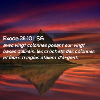 Picture 02 - Exode 38:10 LSG - avec vingt colonnes posant sur vingt bases - Bible Verse Picture