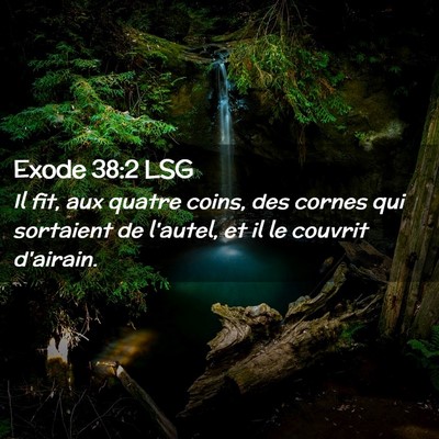 Picture 02 - Exode 38:2 LSG - Il fit, aux quatre coins, des cornes qui - Bible Verse Picture