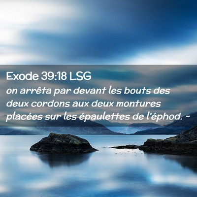 Picture 02 - Exode 39:18 LSG - on arrêta par devant les bouts des deux cordons - Bible Verse Picture