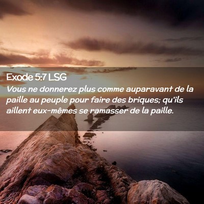 Picture 02 - Exode 5:7 LSG - Vous ne donnerez plus comme auparavant de la - Bible Verse Picture