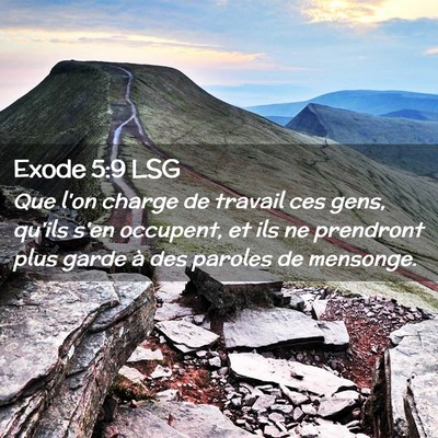 Picture 02 - Exode 5:9 LSG - Que l'on charge de travail ces gens, qu'ils s'en - Bible Verse Picture
