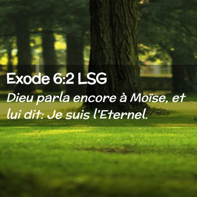 Picture 02 - Exode 6:2 LSG - Dieu parla encore à Moïse, et lui dit: Je suis - Bible Verse Picture