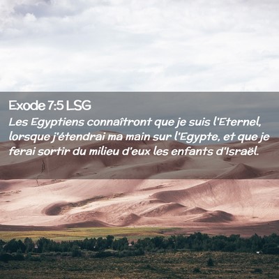 Picture 02 - Exode 7:5 LSG - Les Egyptiens connaîtront que je suis l'Eternel, - Bible Verse Picture