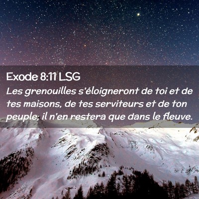 Picture 02 - Exode 8:11 LSG - Les grenouilles s'éloigneront de toi et de tes - Bible Verse Picture