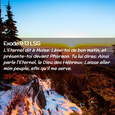 Picture 02 - Exode 9:13 LSG - L'Eternel dit à Moïse: Lève-toi de bon matin, - Bible Verse Picture