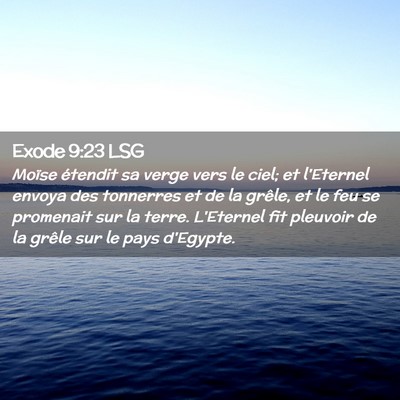 Picture 02 - Exode 9:23 LSG - Moïse étendit sa verge vers le ciel; et - Bible Verse Picture