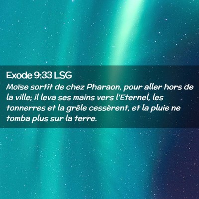 Picture 02 - Exode 9:33 LSG - Moïse sortit de chez Pharaon, pour aller hors de - Bible Verse Picture