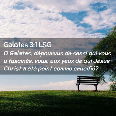 Picture 02 - Galates 3:1 LSG - O Galates, dépourvus de sens! qui vous a - Bible Verse Picture