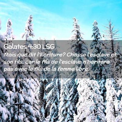 Picture 02 - Galates 4:30 LSG - Mais que dit l'Ecriture? Chasse l'esclave et son - Bible Verse Picture
