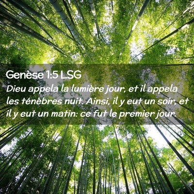Picture 02 - Genèse 1:5 LSG - Dieu appela la lumière jour, et il appela les - Bible Verse Picture