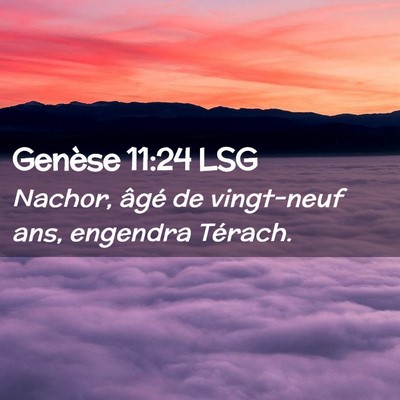 Picture 02 - Genèse 11:24 LSG - Nachor, âgé de vingt-neuf ans, engendra - Bible Verse Picture