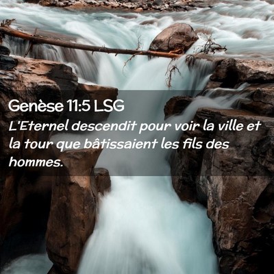 Picture 02 - Genèse 11:5 LSG - L'Eternel descendit pour voir la ville et la tour - Bible Verse Picture