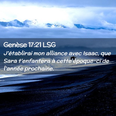 Picture 02 - Genèse 17:21 LSG - J'établirai mon alliance avec Isaac, que Sara - Bible Verse Picture