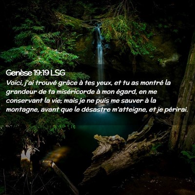Picture 02 - Genèse 19:19 LSG - Voici, j'ai trouvé grâce à tes yeux, et tu as - Bible Verse Picture