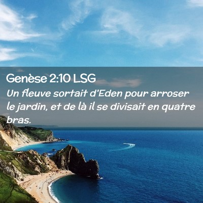 Picture 02 - Genèse 2:10 LSG - Un fleuve sortait d'Eden pour arroser le jardin, - Bible Verse Picture