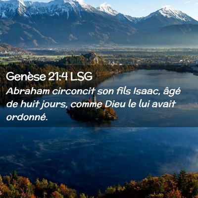 Picture 02 - Genèse 21:4 LSG - Abraham circoncit son fils Isaac, âgé de huit - Bible Verse Picture