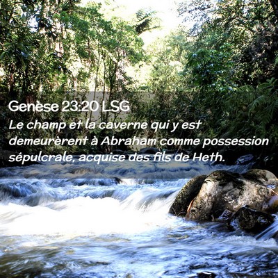 Picture 02 - Genèse 23:20 LSG - Le champ et la caverne qui y est demeurèrent à - Bible Verse Picture