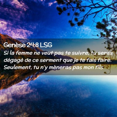 Picture 02 - Genèse 24:8 LSG - Si la femme ne veut pas te suivre, tu seras - Bible Verse Picture