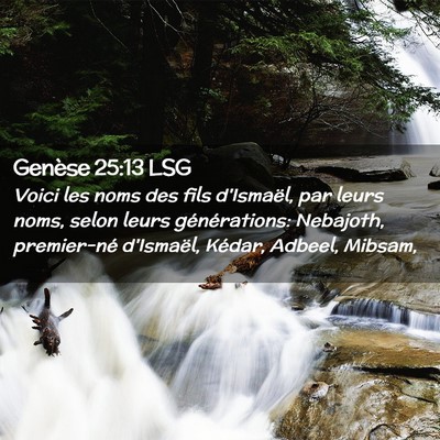 Picture 02 - Genèse 25:13 LSG - Voici les noms des fils d'Ismaël, par leurs - Bible Verse Picture
