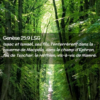 Picture 02 - Genèse 25:9 LSG - Isaac et Ismaël, ses fils, l'enterrèrent dans - Bible Verse Picture