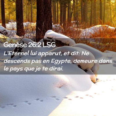 Picture 02 - Genèse 26:2 LSG - L'Eternel lui apparut, et dit: Ne descends pas en - Bible Verse Picture