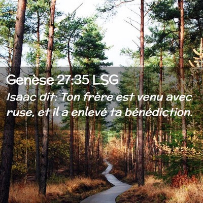Picture 02 - Genèse 27:35 LSG - Isaac dit: Ton frère est venu avec ruse, et il a - Bible Verse Picture