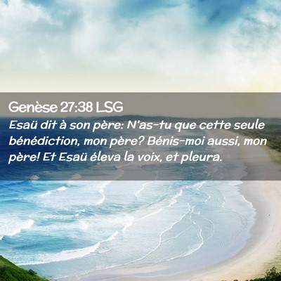 Picture 02 - Genèse 27:38 LSG - Esaü dit à son père: N'as-tu que cette seule - Bible Verse Picture