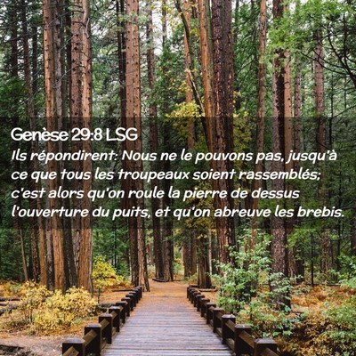 Picture 02 - Genèse 29:8 LSG - Ils répondirent: Nous ne le pouvons pas, - Bible Verse Picture