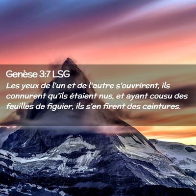 Picture 02 - Genèse 3:7 LSG - Les yeux de l'un et de l'autre s'ouvrirent, ils - Bible Verse Picture