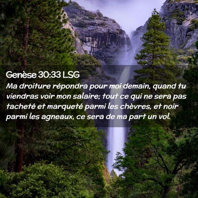 Picture 02 - Genèse 30:33 LSG - Ma droiture répondra pour moi demain, quand tu - Bible Verse Picture