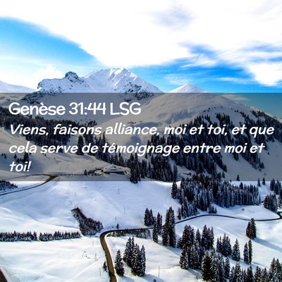 Picture 02 - Genèse 31:44 LSG - Viens, faisons alliance, moi et toi, et que cela - Bible Verse Picture