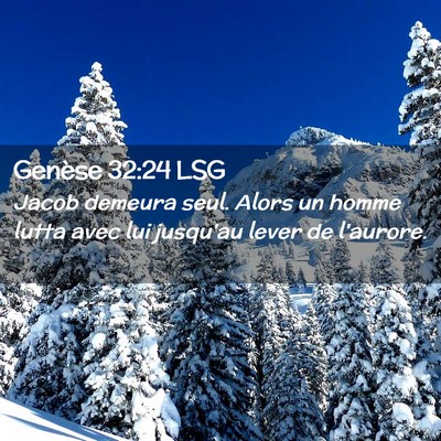 Picture 02 - Genèse 32:24 LSG - Jacob demeura seul. Alors un homme lutta avec lui - Bible Verse Picture